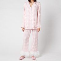 Sleeper Women's Party Pyjama Set with Feathers - Pink - M | Coggles (Global)