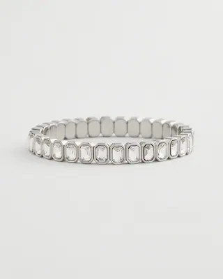 Silver Bezel Set Stretch Tennis Bracelet | Chico's