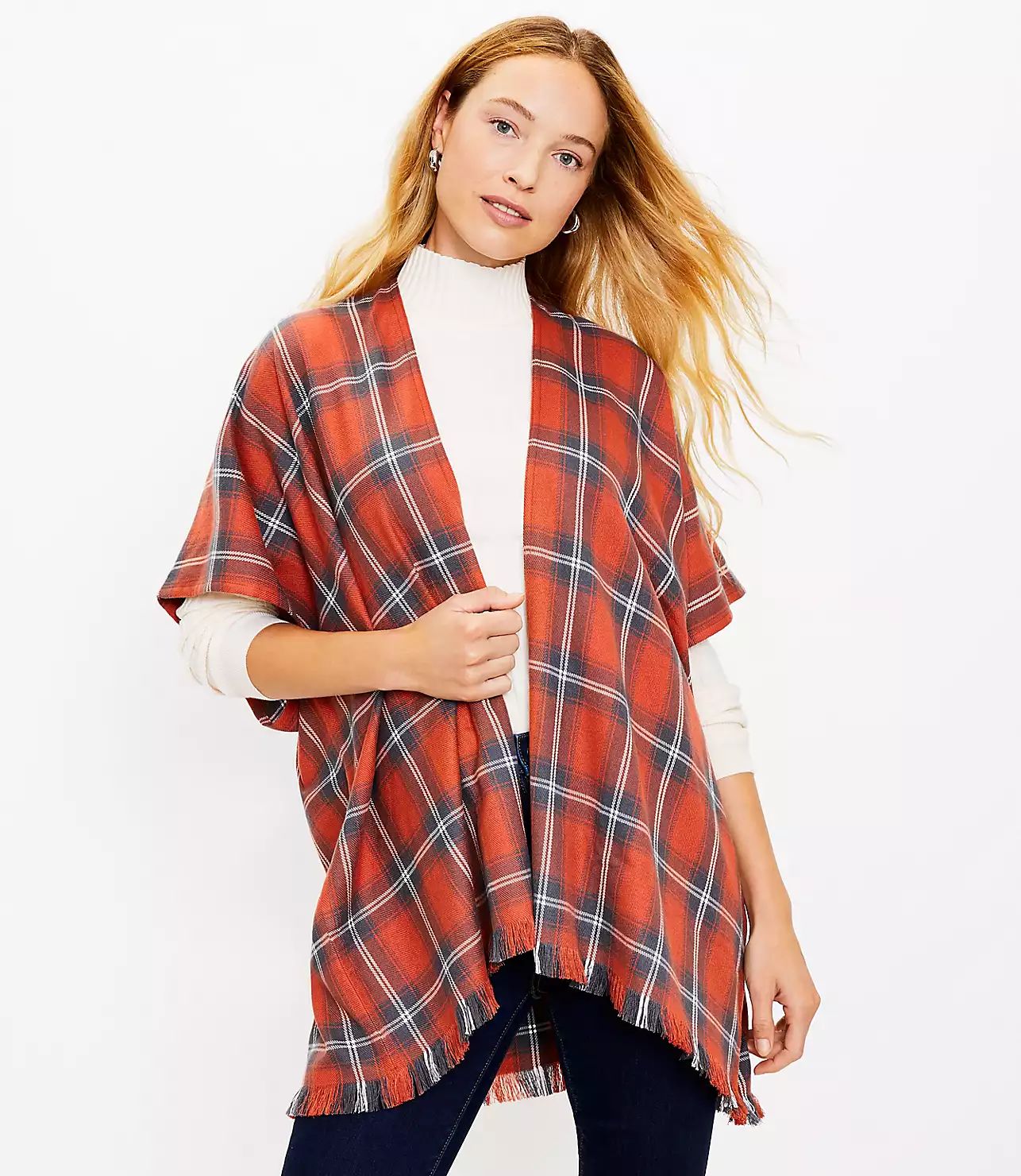 Modern Plaid Wrap | LOFT