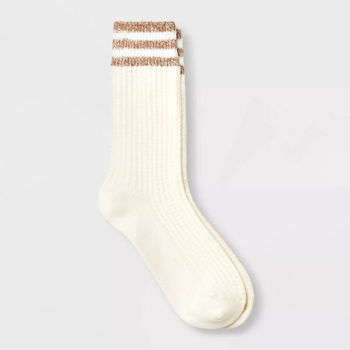 Women's Varsity Striped Waffle Knit Supersoft Crew Boot Socks - Universal Thread™ 4-10 | Target
