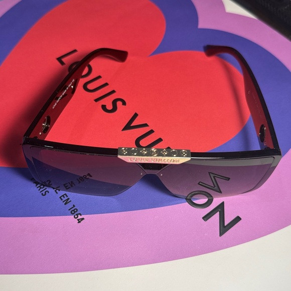 Louis Vuitton Black Sunglasses with Silver Accents | Poshmark