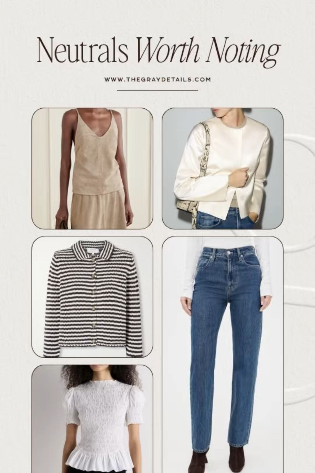 Sharing a roundup of neutrals worth noting. From jeans, blouses, sweaters, accessories, and more. If I were restarting my wardrobe, these are pieces I would consider. 

 #LTKgrwm #LTKootd #LTKWorkwear