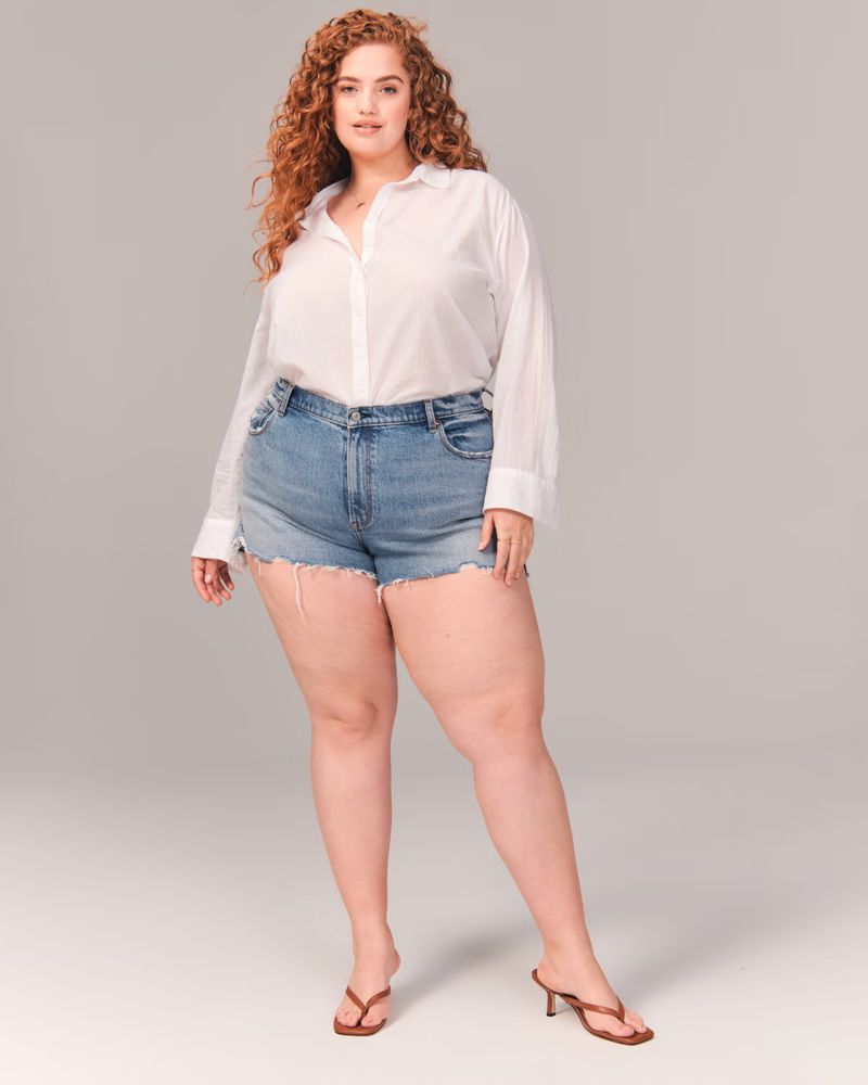 Curve Love High Rise Mom Shorts | Abercrombie & Fitch (US)