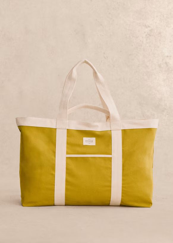 Maxi Tote bag - Olive Green - Recycled cotton - Sézane | Sezane Paris