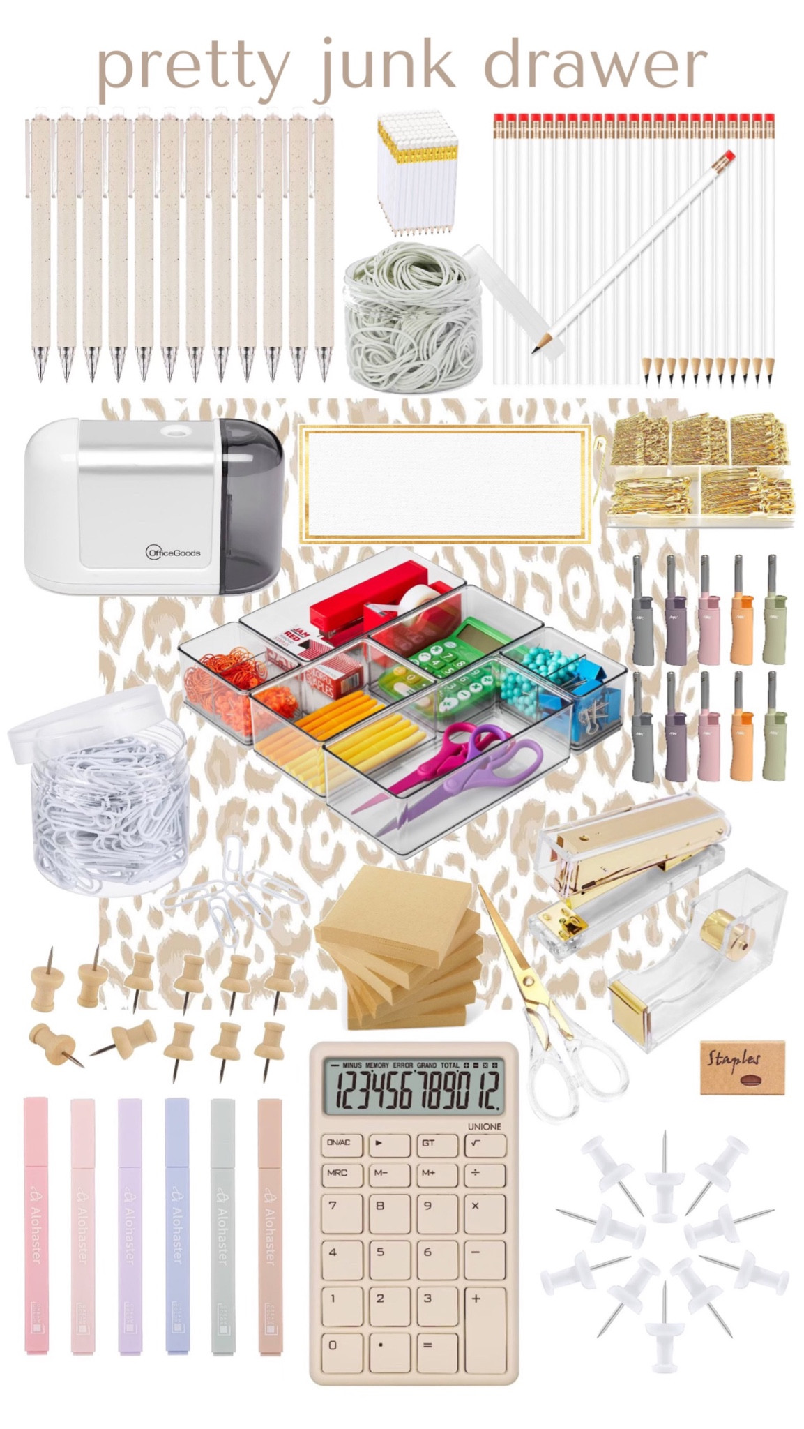 Aesthetically pleasing, junk drawer supplies. Junk drawer organization.