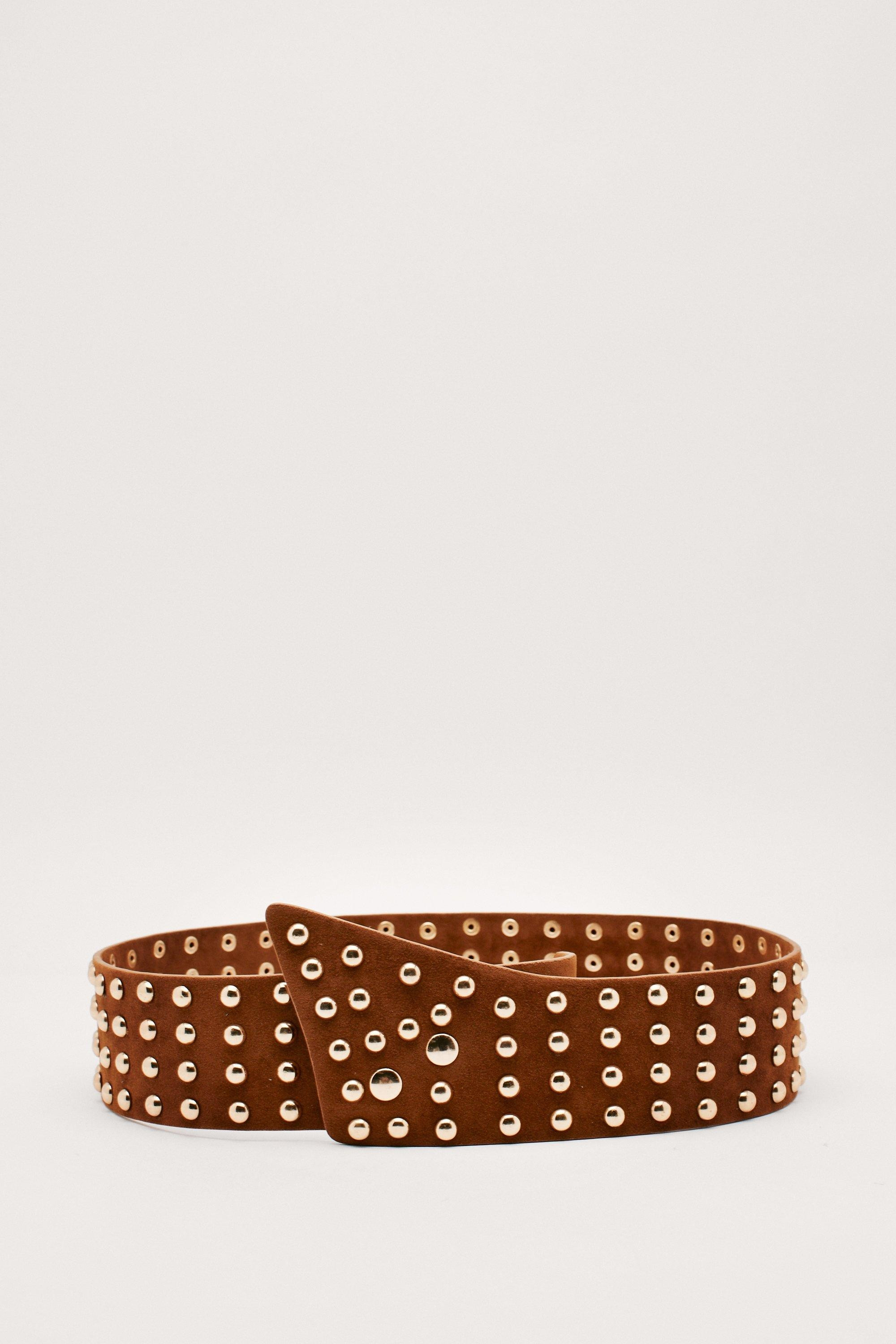 Faux Suede Studded Waist Belt | Nasty Gal (US)