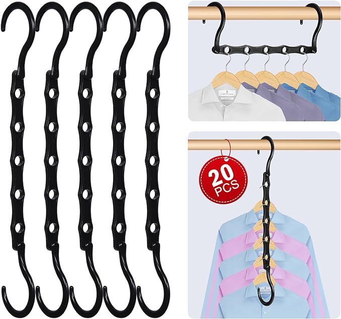 Magic Hangers Space Saving 20 Pack, Multifunction Closet Clothes Hanger Organizer and Storage, 5 ... | Amazon (US)