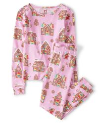 Girls Gingerbread House Snug Fit Cotton Pajamas - charisma | The Children's Place