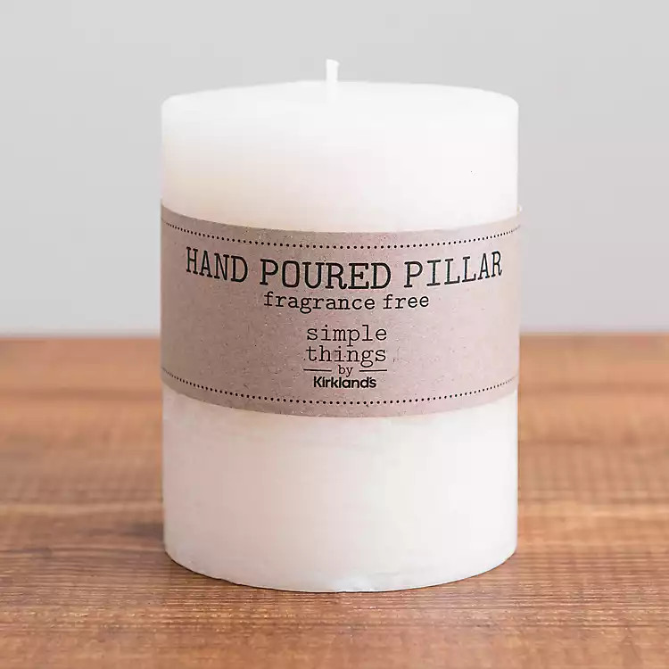 Wide Ivory Unscented Pillar Candle, 5 in. | Kirkland's Home
