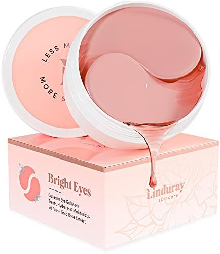 Rose Gold Collagen Under Eye Gel Mask - Bright Eyes Anti Aging Treatment For Dark Circles, Puffy ... | Amazon (US)