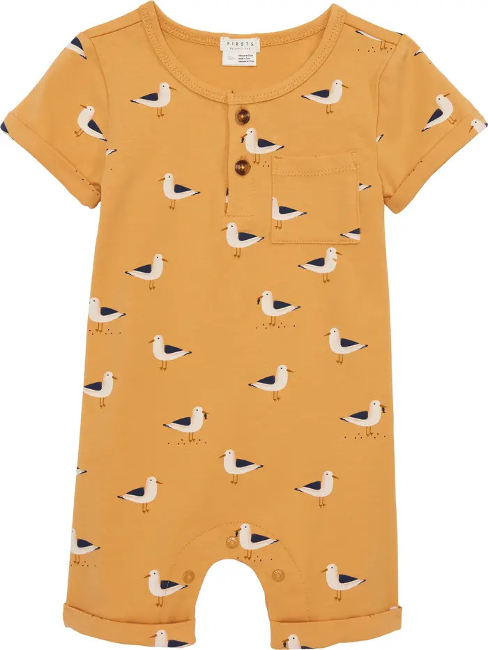 FIRSTS by Petit Lem Seagull Print Romper | Nordstrom | Nordstrom