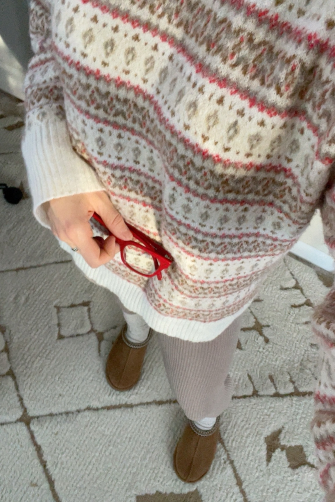 Down with the flu — today’s cozy couch rotting ootd 

Holiday fit, cozy holiday, fair isle sweater, affordable finds, ugg slippers, red glasses, leggings 

#LTKFindsUnder50 #LTKSeasonal #LTKHoliday