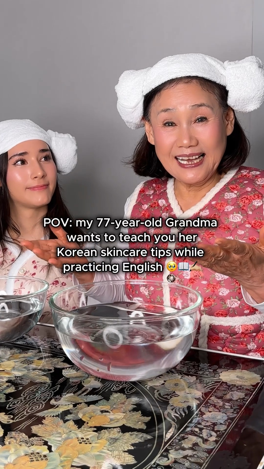 Korean Skincare 101 with my Halmoni part 1 🫶🏼 | pov: my almost 80-year-old grandma wants to teach you her Korean skincare tips while practicing English 🥹📖✍🏼 her dream is to be able to speak English fluently one day but speaking is the hardest part for her 😭 so please send some words of encouragement her way so she can feel more confident speaking English! ❤️

#LTKBeauty #LTKselfcare #LTKgrwm