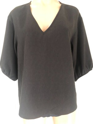 SEED Heritage Size 10 Black V Neck 3/4 Sleeve Blouse Top EUC | eBay AU