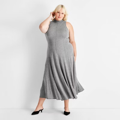 Women's Sleeveless Trumpet Maxi Sweater Dress - Future Collective Gray 3X | Target