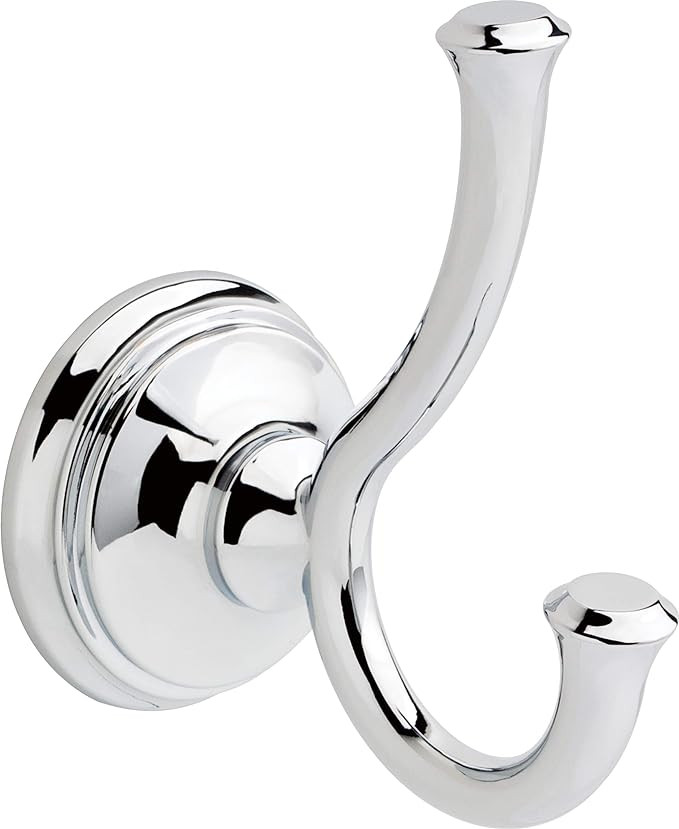 Delta Cassidy Double Towel Hook Polished Chrome | Amazon (US)