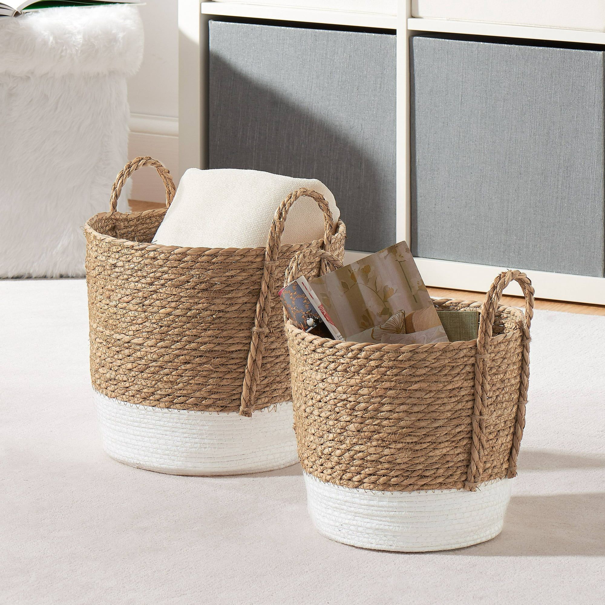 Mainstays Seagrass & Paper Rope Baskets  (Set of 2) | Walmart (US)