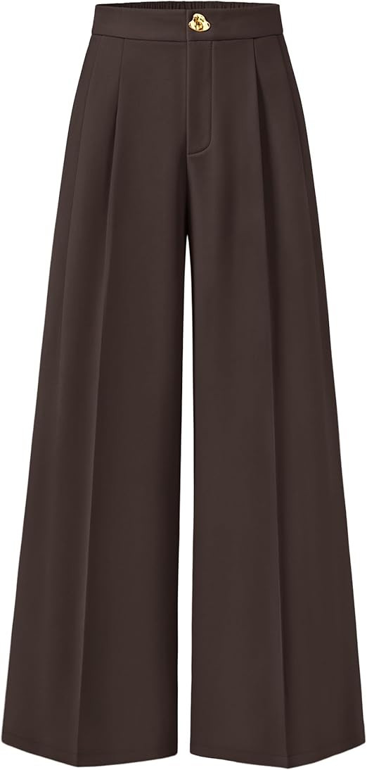 ZESICA Womens Wide Leg Dress Pants 2026 High Waisted Work Palazzo Pants Office Business Casual Fl... | Amazon (US)