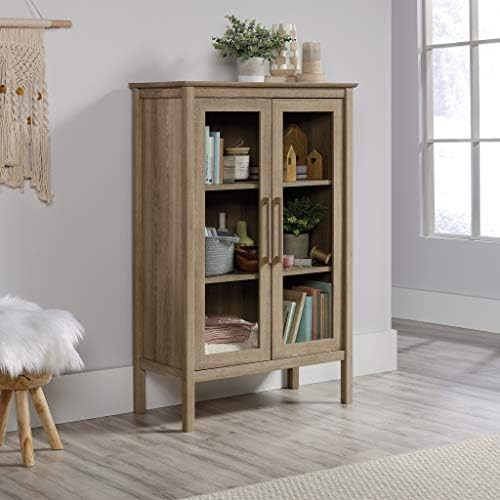 Sauder Anda Norr Display Cabinet, L: 31.77" x W: 16.02" x H: 50.2", Sky Oak Finish | Amazon (US)