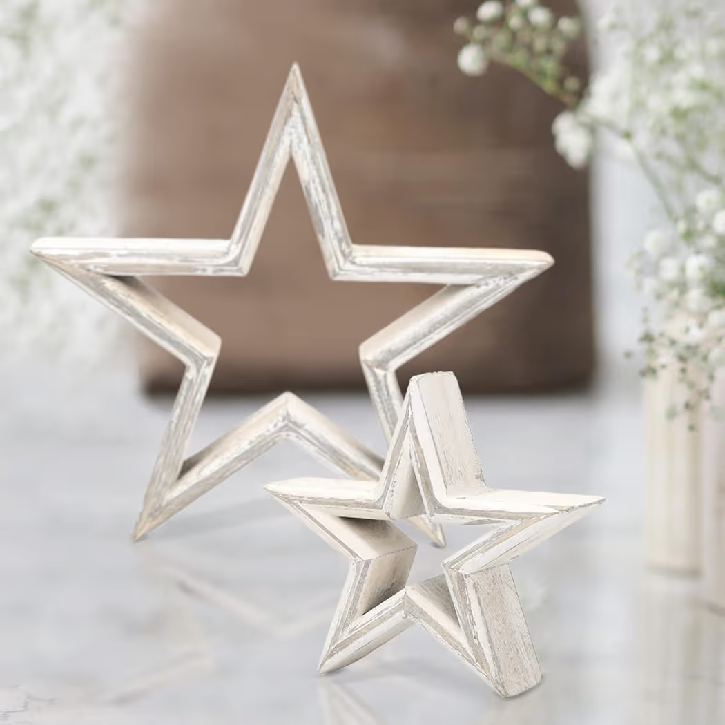 LOSOUR Set of 2 Decorative Objects Stars-Tiered Tray Decor, Coffee Table Decor, Shelf Decor Accen... | Amazon (US)