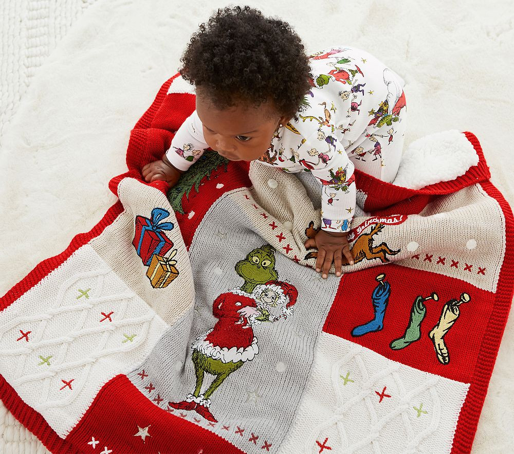 Dr. Seuss's The Grinch™ Holiday Heirloom Baby Blanket | Pottery Barn Kids