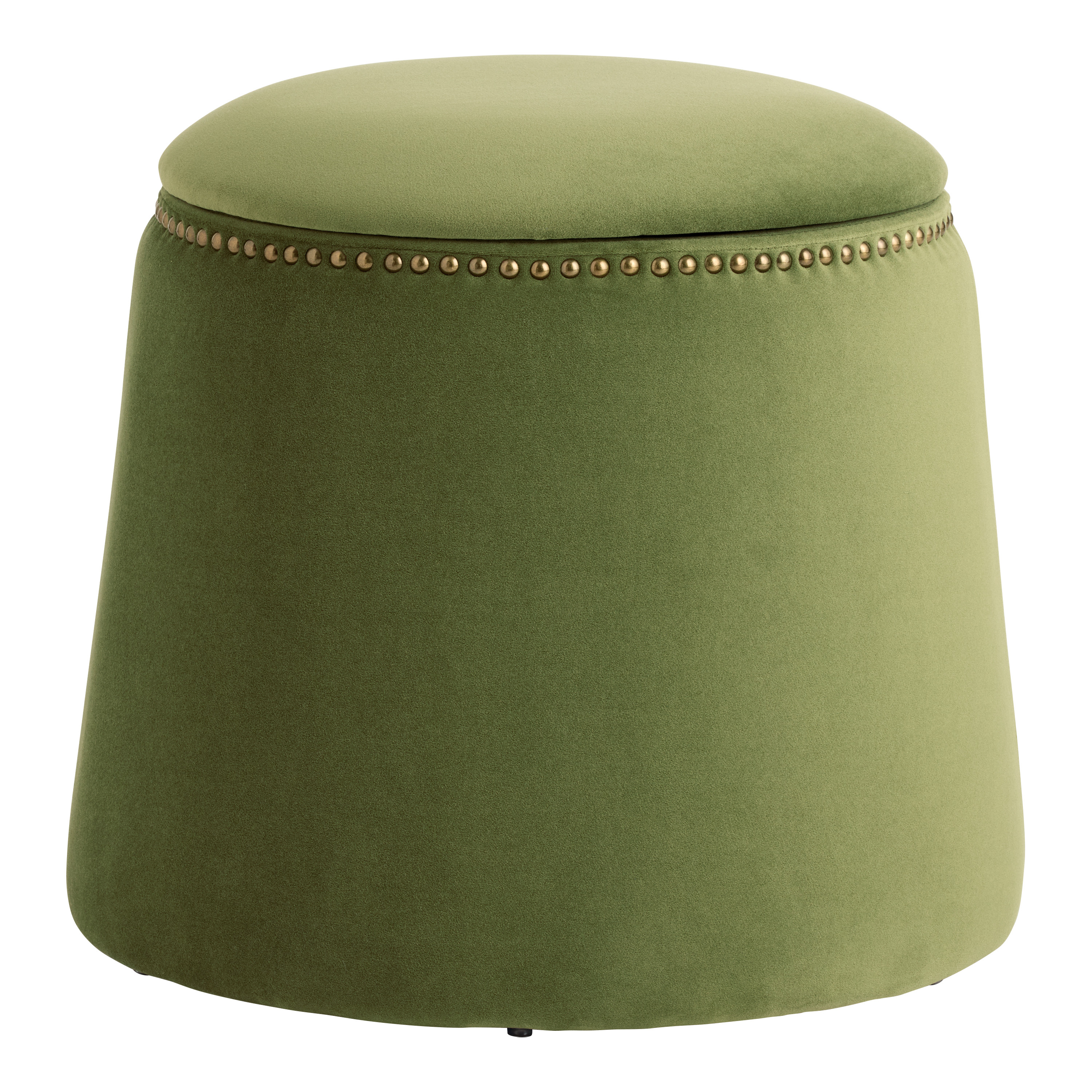Zoe Green Velvet Gumdrop Upholstered Storage Ottoman | World Market