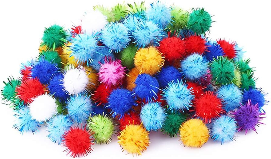 RIMOBUL 100PCS 1.5 INCH Cat Toy Balls Extra Large Sparkly Cat's Favorite Chase Glitter Ball Toy S... | Amazon (US)