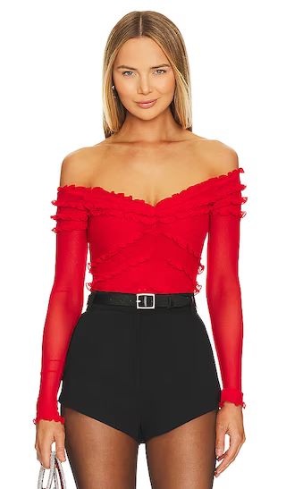 Elise Bodysuit in Cherry Red | Revolve Clothing (Global)