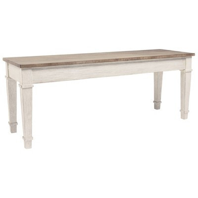 Skempton Storage Bench Two-Tone - Signature Design by Ashley: Acacia Wood, Rectangular, Hinged Lid, Spot Clean | Target