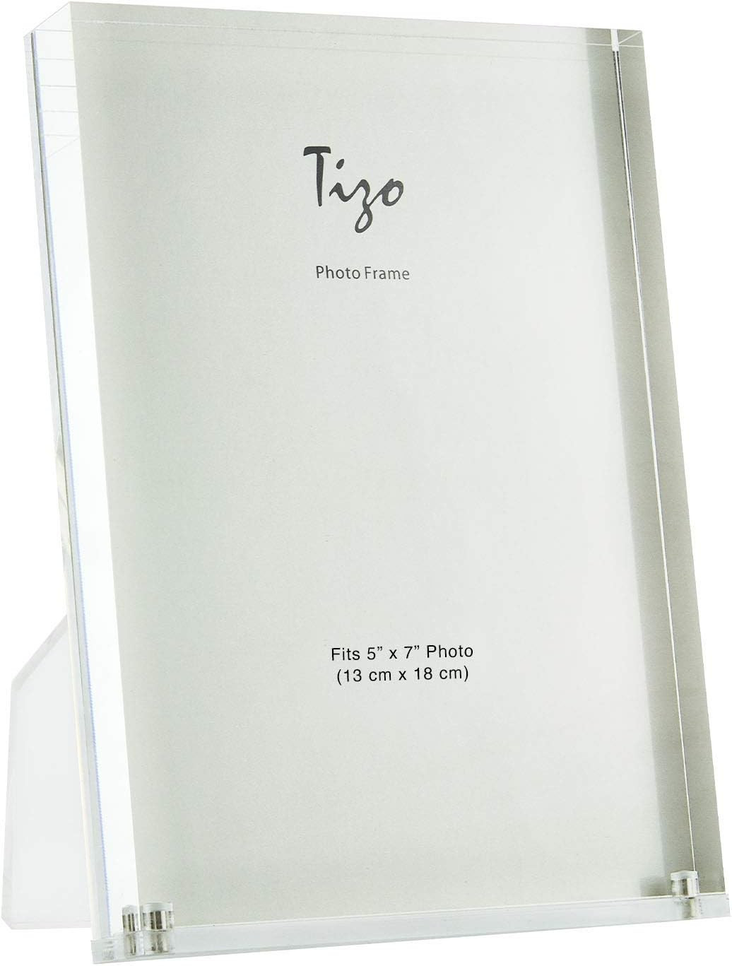 TIZO Design Vertical 5x7 Lucite Picture Frame, Durable 1 Inch Thick Clear Lucite & Magnetic Closu... | Amazon (US)