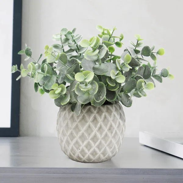 8'' Faux Eucalyptus Plant in Ceramic Pot | Wayfair North America