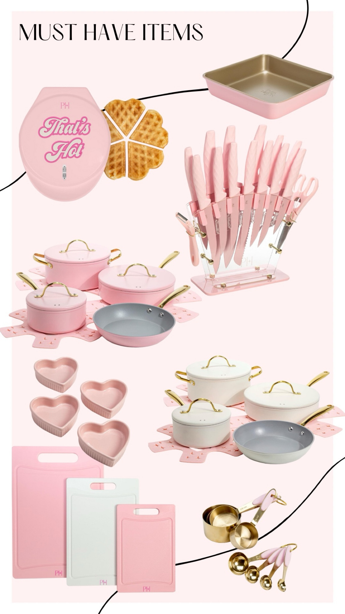 Paris Hilton Cookware
Pot set, waffle maker, measuring cups and spoons, and knife set

#LTKSeasonal #LTKHome