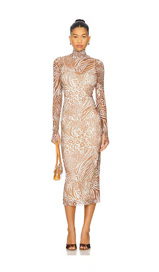Shailene Dress in Taupe Animal | Revolve Clothing (Global)