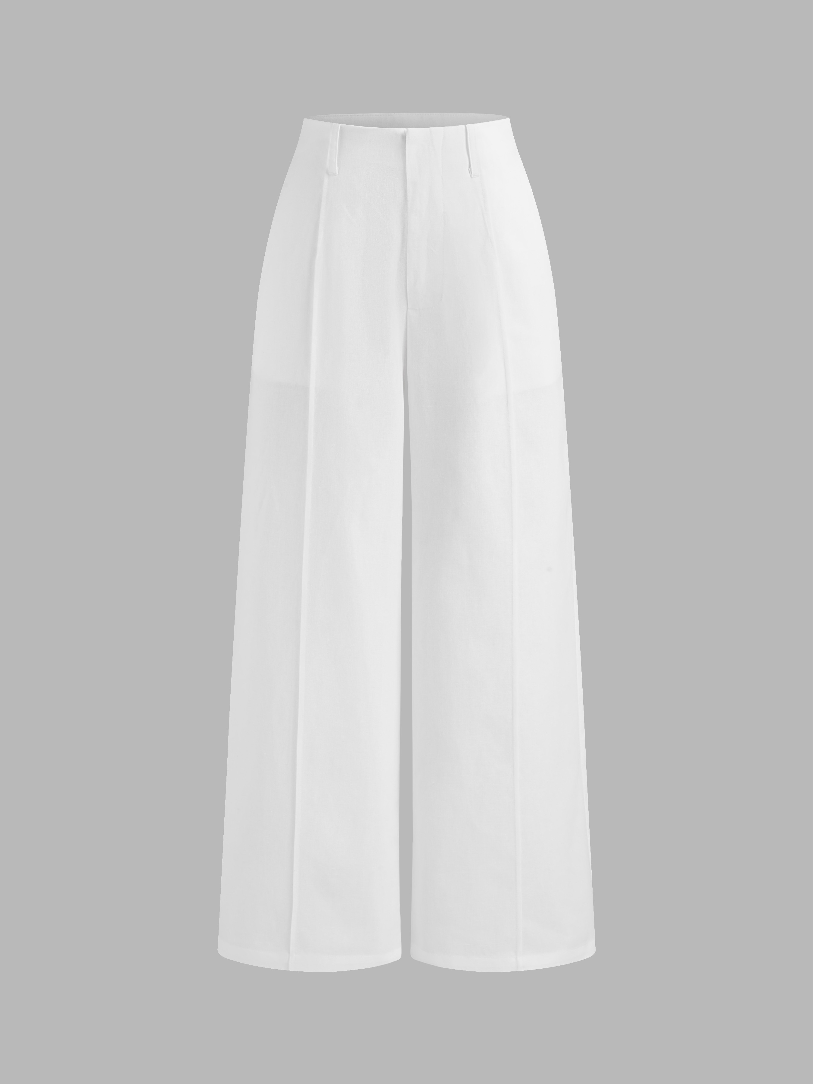 Linen High Rise Wide Leg Trousers | Cider