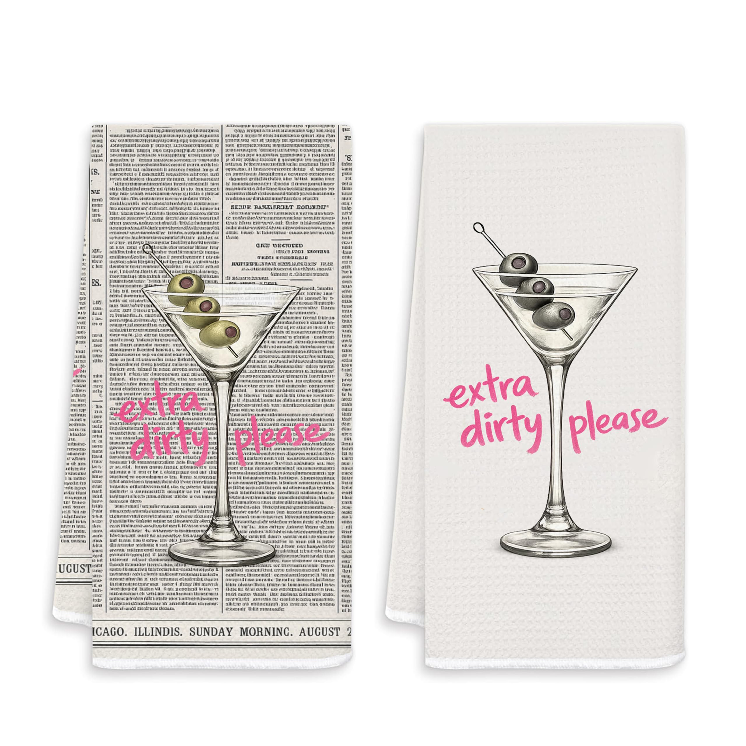 Trendy Dirty Martini Kitchen Towels Set of 2, Martini Gifts for Women Decorative Hand Tea Towels ... | Amazon (US)