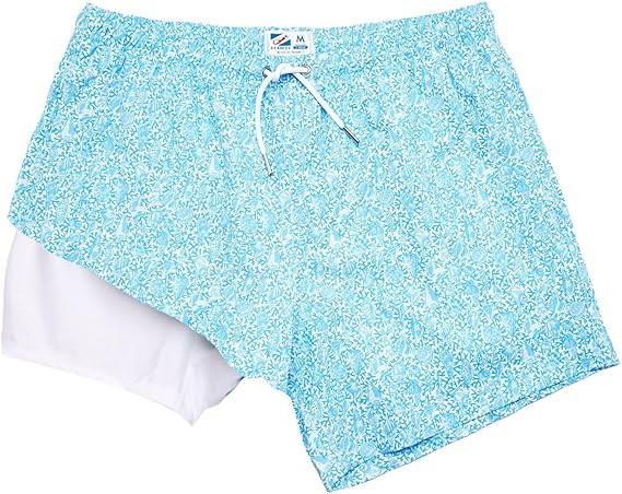BERMIES Men’s Swim Trunks with Compression Liner - 5.5” Inseam, Quick-Dry, 4-Way Stretch, UPF... | Amazon (US)