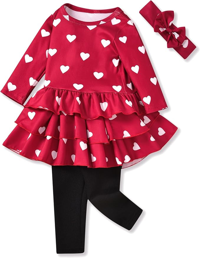 fioukiay Girl Fall Winter Clothes Toddler Girls Spring Outfits Baby Girl Floral Top with Pants Cl... | Amazon (US)