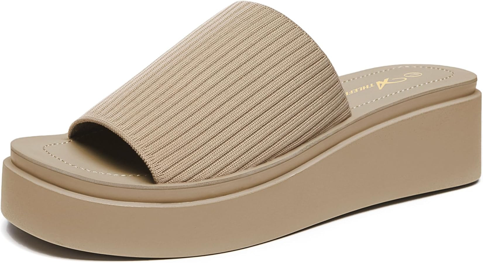 Athlefit Women's Slip On Platform Sandals Comfortable Open Toe Summer Flatform Slide Sandals | Amazon (US)