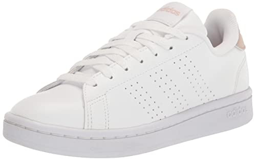 adidas Women's Advantage Sneaker, White/White/Wonder Taupe, 8.5 | Amazon (US)