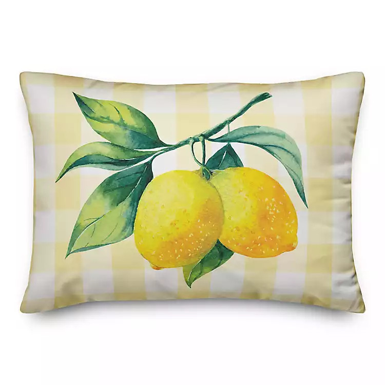 Buffalo Check Lemon Outdoor Pillow | Kirkland's Home