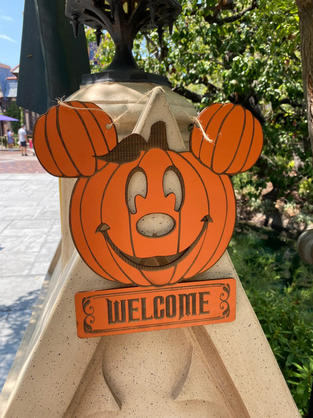 Disney Halloween Mickey Pumpkin Door Hanging Sign - Etsy | Etsy (US)