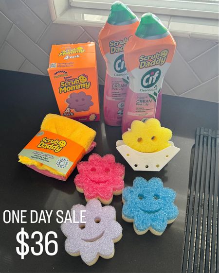 One day sale happening on this awesome 9 piece scrub mommy set! Comes with 4 scrub mommies, sink holder, 2 bottles of Cif cleaner, and 2 microfiber cleaning cloths
Use these promo codes to save extra:
WELCOME20 ($20 off $40) 1st time customers
SURPRISE30 ($30 off $60) 1st time customers
HELLO10 ($10 off) 2nd time customers 
 @qvc #loveqvc #ad

#LTKfindsunder50 #LTKsalealert #LTKhome