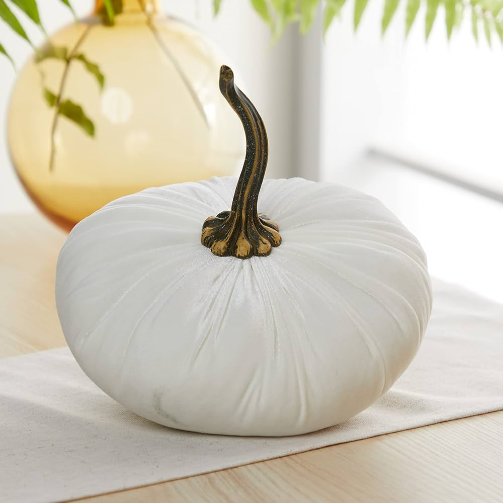 9 Inch Velvet Pumpkin, Handmade Fall Home Decor, Fall Wedding Centerpiece, Rustic Halloween Thank... | Amazon (US)