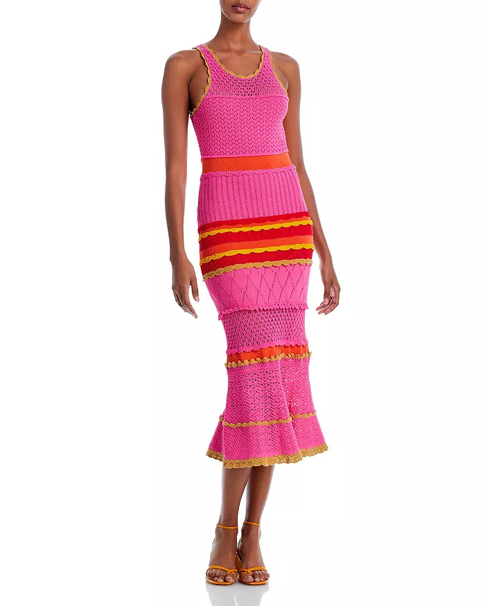 MILLY Pointelle Knit Trumpet Midi Dress Women - Bloomingdale's | Bloomingdale's (US)