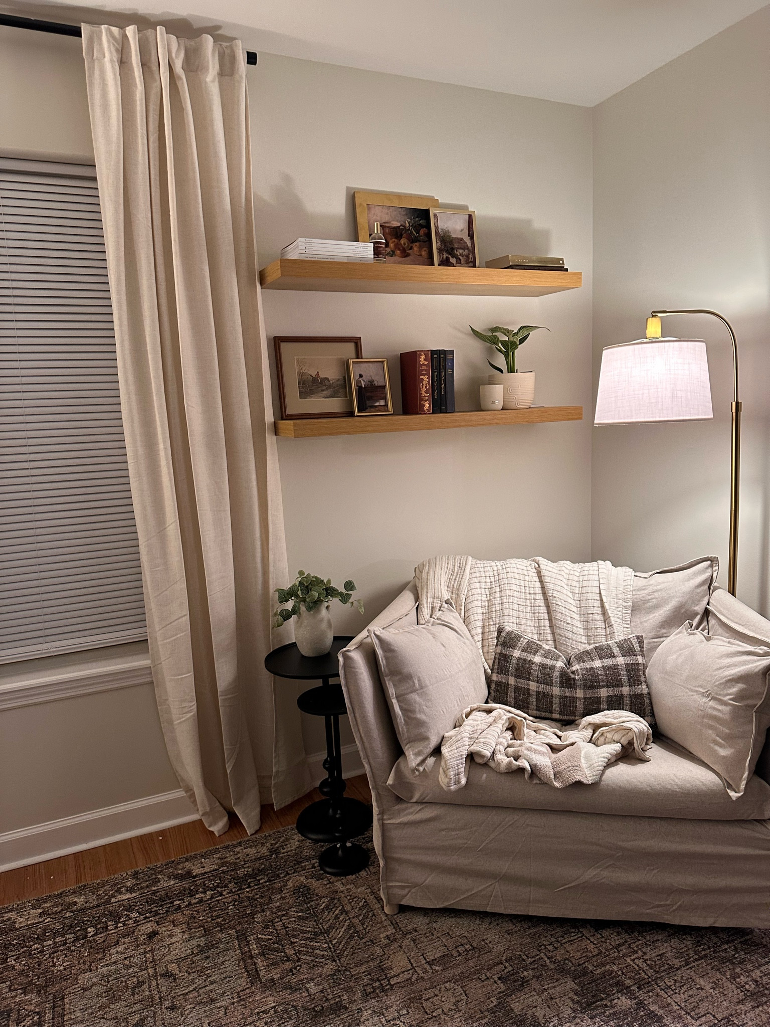 My cozy reading nook is complete! I love these linen curtains from amazon, for reference my ceilings are 8ft and I got the 96in length! The linen slipcover chair is from Ikea- but I have linked similar ones! 

#LTKSeasonal #LTKStyleTip #LTKHome