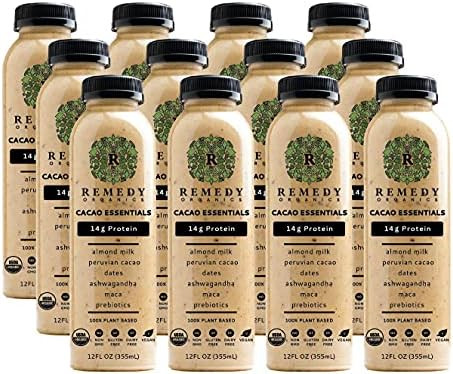 Remedy Organics Cacao Essentials 12-Pack | Plant Based Protein Shakes, Ready to Drink | USDA Orga... | Amazon (US)