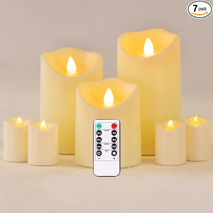 pensar Flickering Flameless Candles Outdoor Candles Waterproof Battery Operated Candles(W:3.25" x... | Amazon (US)