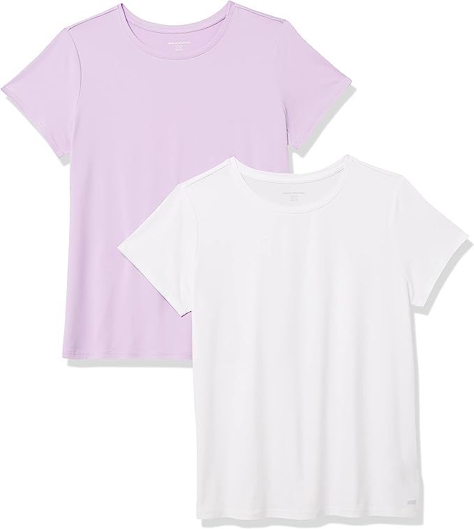 Amazon Essentials Women's Tech Stretch Short-Sleeve Crewneck T-Shirt, Pack of 2 | Amazon (US)