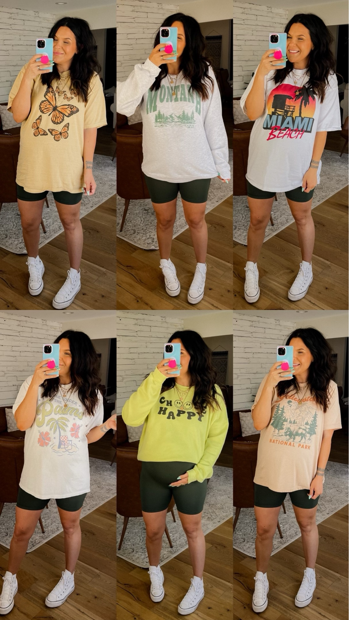 Sharing my Mountain Moverz try on today! 

Wearing an XXL 
Code is BWC25 for 72 hours only!

Pregnancy style, bump friendly outfit ideas, summer pregnancy outfits, graphic tees, bike shorts and graphic tees, affordable summer outfit ideas 

#LTKunder50 #LTKFind #LTKbump