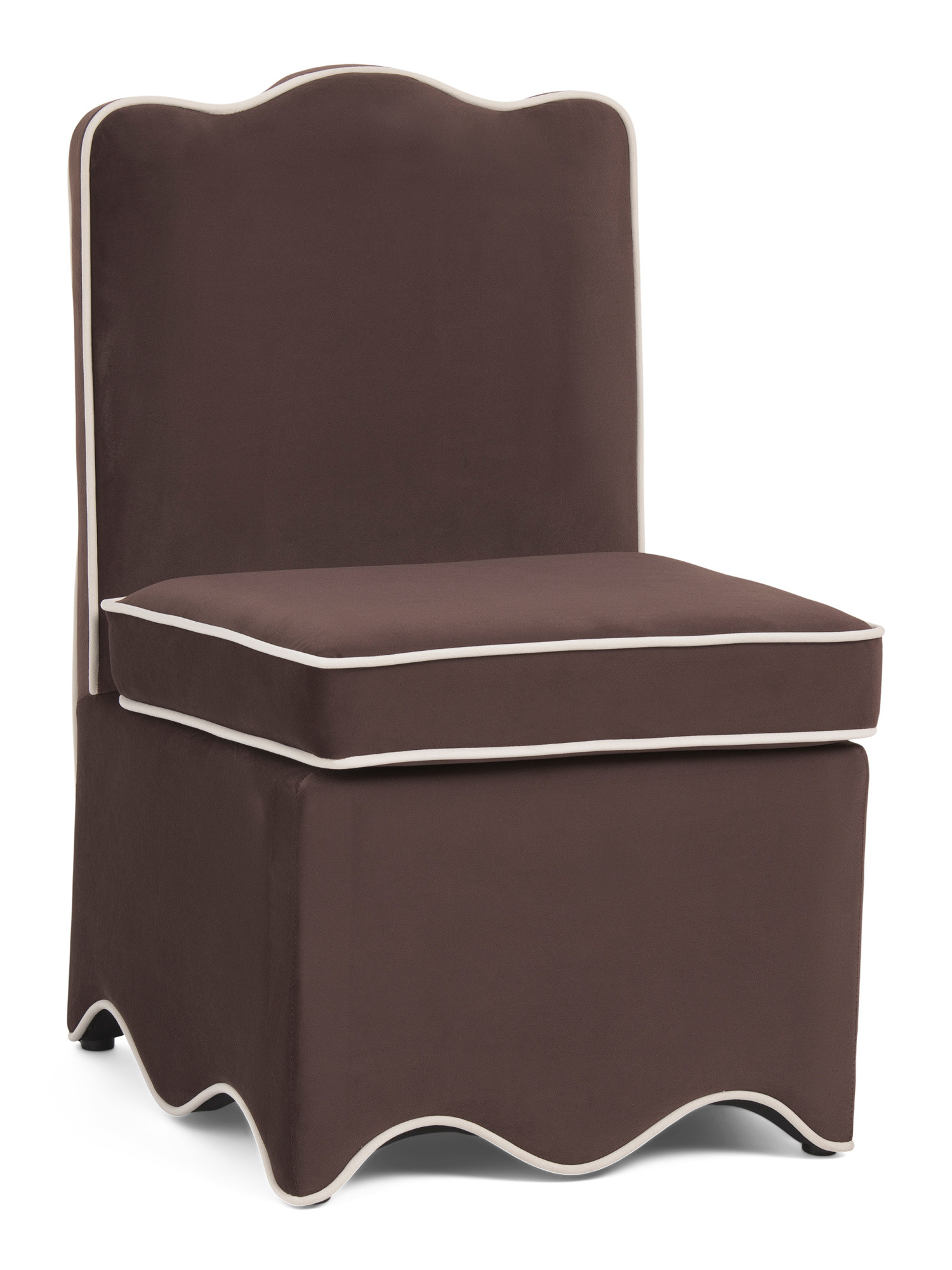 21x32 Velvet Scalloped Bottom Skirted Dining Chair | TJ Maxx